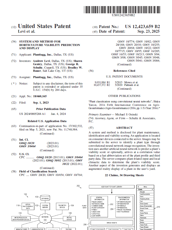 PlantTAGG Patent - innovation issued 2025